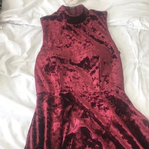 red velvet dress